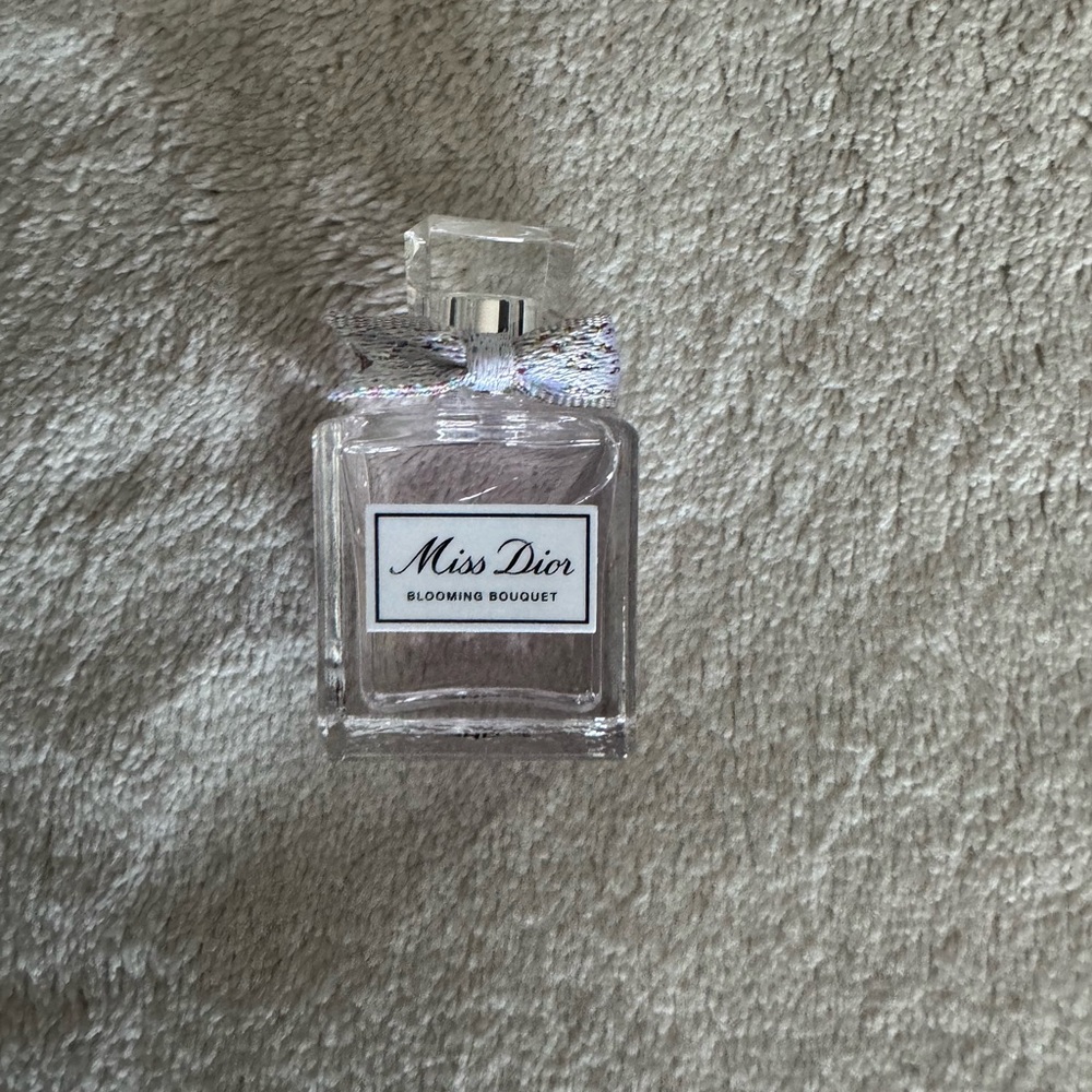 Dior Eau de Toilette Clear Glass Mini Bottle with Pale Pink Liquid